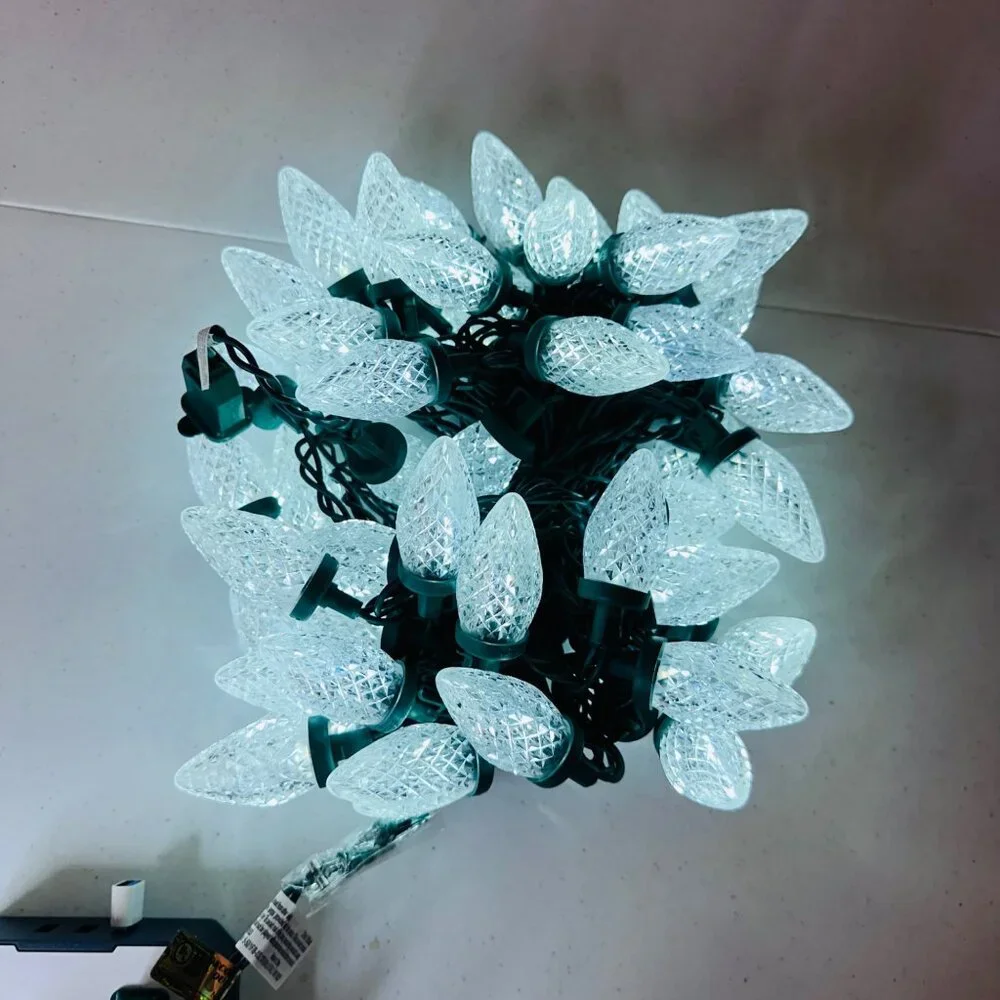 50 LED bulbs Pure White Christmas String Lights Indoor and Outdoor String Lights